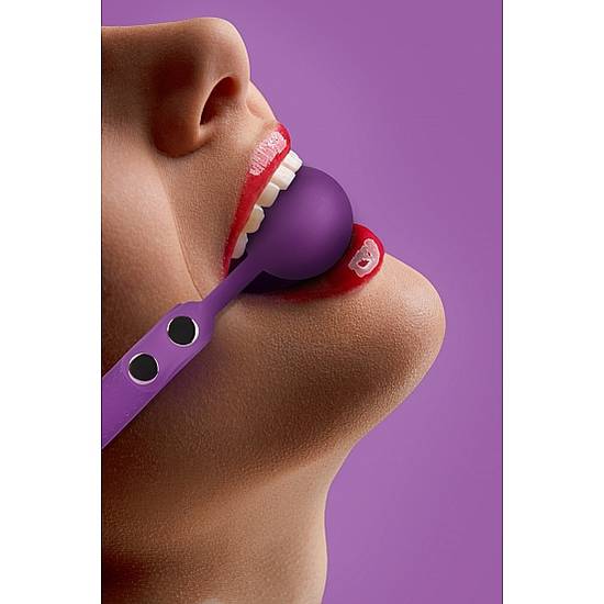 MORDAZA DE SILICONA CON BOLA - MORADO - Mordazas BDSM Bondage - Sex Shop ARTICULOS EROTICOS