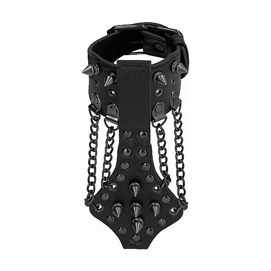 OUCH! SKULLS AND BONES BRAZALETE CON PINCHOS Y CADENAS - NEGRO - Esposas BDSM Bondage - Sex Shop ARTICULOS EROTICOS