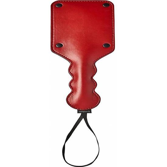 PALETA DE METAL Y CUERO - ROJA - Azotador BDSM Bondage - Sex Shop ARTICULOS EROTICOS