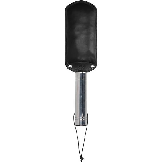 PALETA DOBLE ALCOCHADA CON ASA DE ACERO - NEGRO - Fustas BDSM Bondage - Sex Shop ARTICULOS EROTICOS