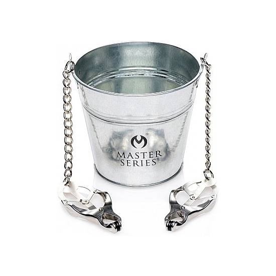 PINZAS PEZONES CON CUBO DE ESCLAVITUD - Pezoneras BDSM Bondage - Sex Shop ARTICULOS EROTICOS