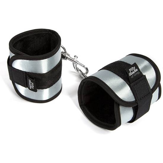 TOTALLY HIS ESPOSAS SUAVES - NEGRO/PLATA - Esposas BDSM Bondage - Sex Shop ARTICULOS EROTICOS