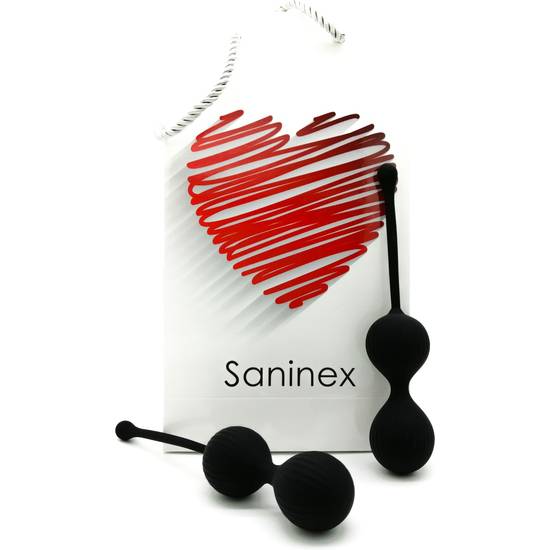 SANINEX DOUBLE CLEVER - INTELIGENTES ESFERAS VAGINALES NEGRO - Juguetes Sexuales Bolas Chinas - Sex Shop ARTICULOS EROTICOS