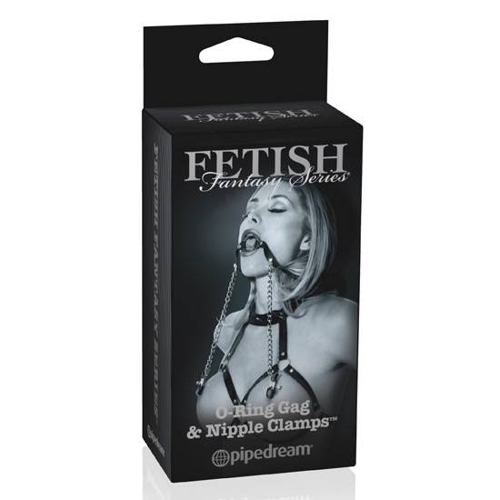 FETISH FANTASY EDICION LIMITADA MORDAZA CON PINZAS PARA PEZONES - Mordazas BDSM Bondage - Sex Shop ARTICULOS EROTICOS