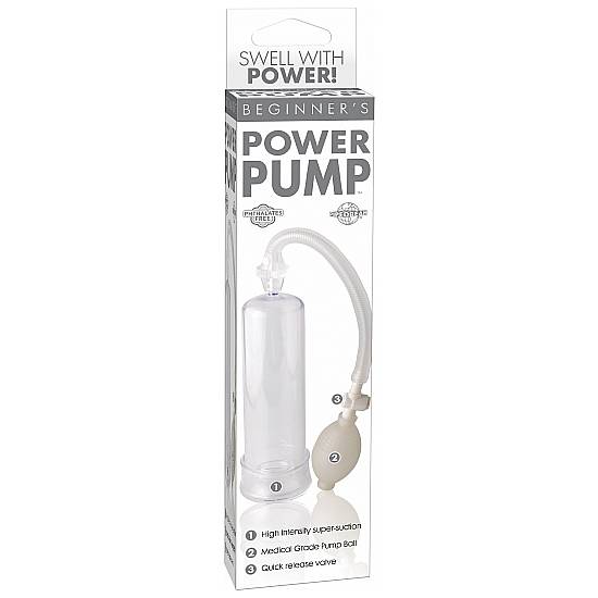 BEGINNERS POWER PUMP CLEAR BLANCO - Juguetes Sexuales Pene Desarrolladores - Sex Shop ARTICULOS EROTICOS