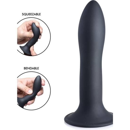 SQUEEZABLE SLENDER DILDO SILICONA - NEGRO - Dildos Juguetes Sexuales - Sex Shop ARTICULOS EROTICOS