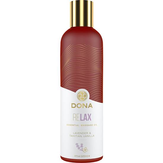 DONA - ACEITE ESENCIAL DE MASAJE RELAX LAVANDA Y VAINILLA DE TAHITÍ 120 ML - Cosmética Erótica Cremas Masaje - Sex Shop ARTICULOS EROTICOS