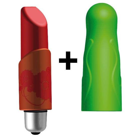 JOYSTICK LADYLIKE MICRO SET ESTIMULADOR CON FUNDAS ROJO Y PISTACHO - Juguetes Sexuales Vibradores Kit - Sex Shop ARTICULOS EROTICOS