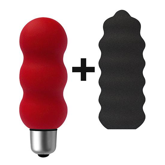 JOYSTICK MICRO GYRO ESTIMULADOR CON FUNDAS ROJO Y ANTRACITA - Juguetes Sexuales Vibradores Kit - Sex Shop ARTICULOS EROTICOS