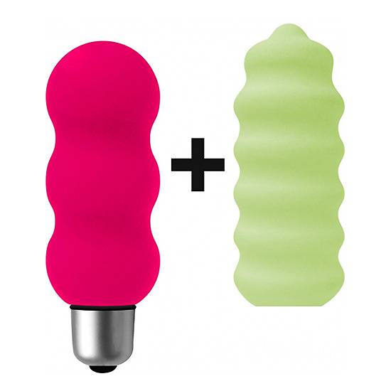 JOYSTICK MICRO GYRO ESTIMULADOR CON FUNDAS ROSA Y PISTACHO - Juguetes Sexuales Vibradores Kit - Sex Shop ARTICULOS EROTICOS