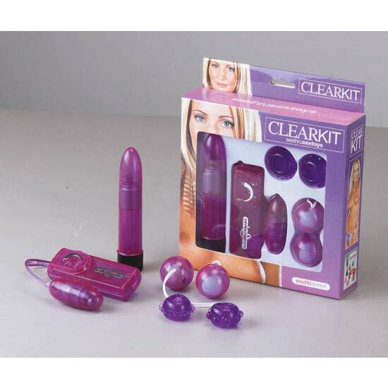 KIT DE VIBRACIÓN TRANSPARENTE MORADO - Juguetes Sexuales Vibradores Kit - Sex Shop ARTICULOS EROTICOS