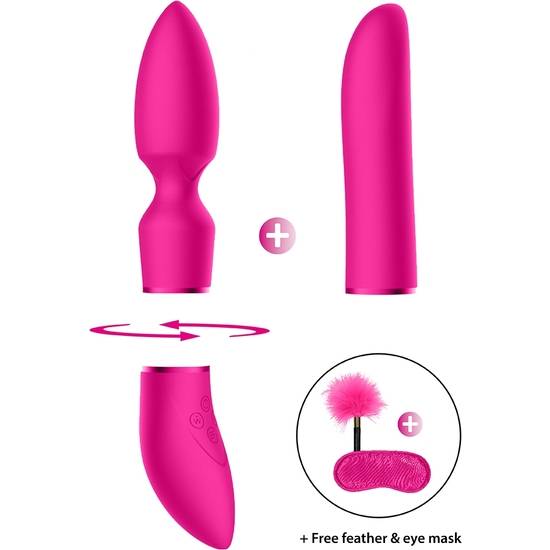 KIT VIBRADOR PLEASURE - ROSA - Juguetes Sexuales Vibradores Kit - Sex Shop ARTICULOS EROTICOS