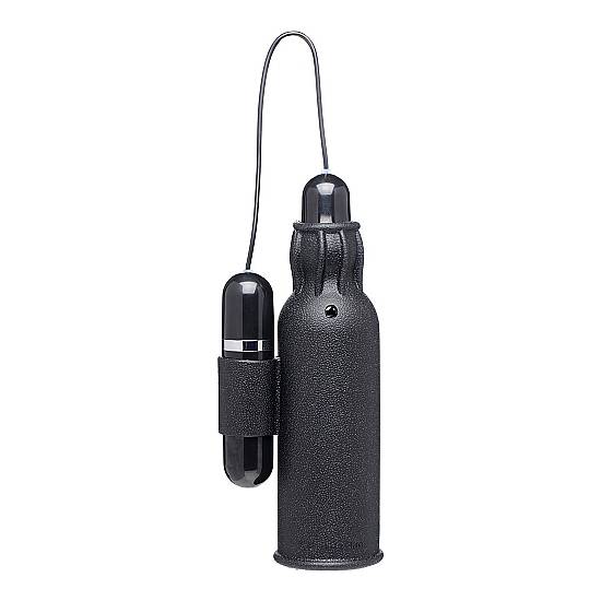 LIGHTNING STROKE SILICONE STROKER WITH VIBRATING BULLET - BLACK - Juguetes Sexuales Vibradores Varios - Sex Shop ARTICULOS EROTICOS