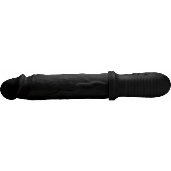 CONSOLADOR VIBRADOR Y DE EMPUJE AUTOMATICO 8X POUNDER CON MANGO  - NEGRO - Consolador Penes Juguetes Sexuales - Sex Shop ARTICULOS EROTICOS