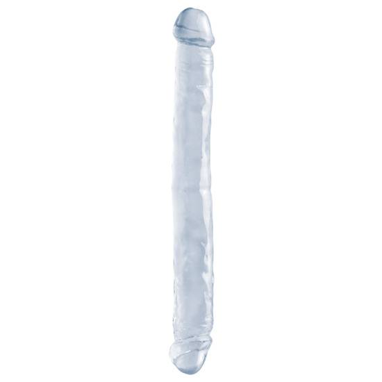 BASIX PENE DOBLE DE GELATINA TRANSPARENTE 34 CM - Vibrador Pene Doble Penetración - Sex Shop ARTICULOS EROTICOS