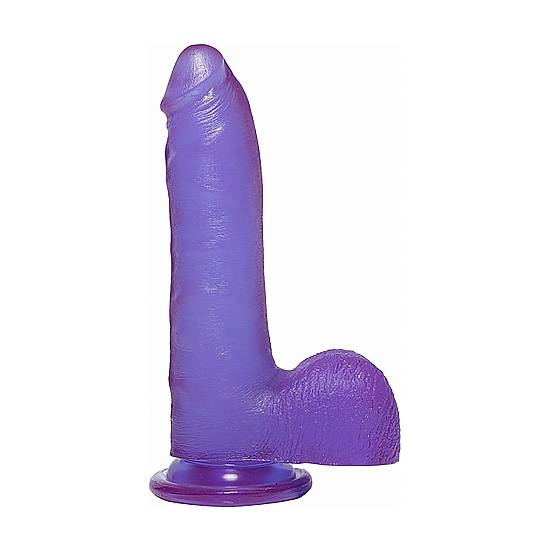 CRYSTAL JELLIES PENE CON TESTÍCULOS 18CM - MORADO - Consolador Penes Juguetes Sexuales - Sex Shop ARTICULOS EROTICOS