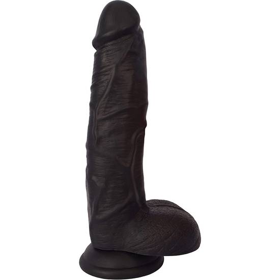 DONG DE 22 CM CON TESTÍCULOS  - NEGRO - Consolador Penes Juguetes Sexuales - Sex Shop ARTICULOS EROTICOS