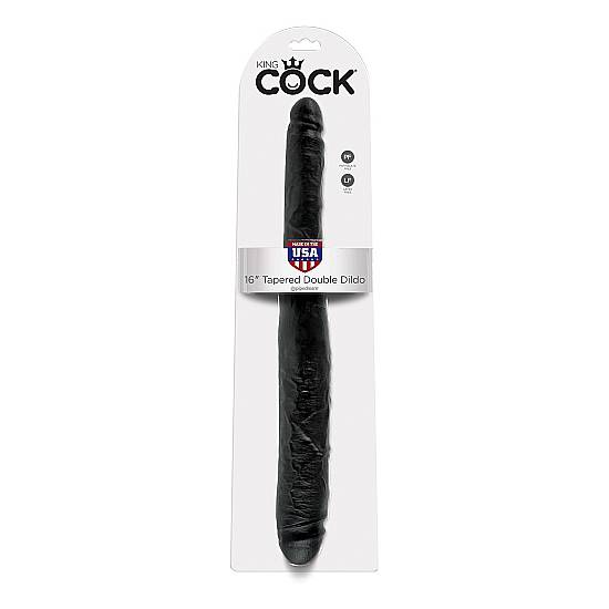 KING COCK DOBLE PENE REALISTICO CONICO NEGRO - Vibrador Pene Doble Penetración - Sex Shop ARTICULOS EROTICOS