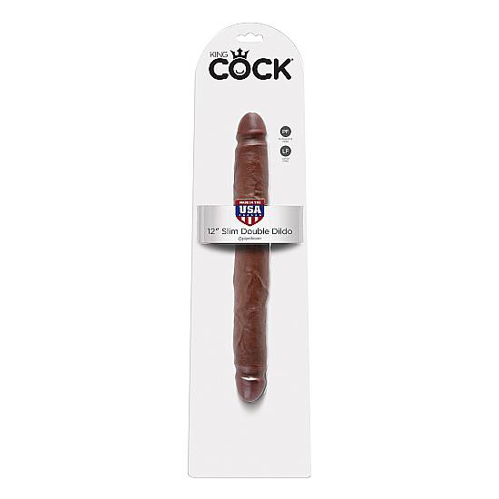 KING COCK DOBLE PENE REALISTICO DELGADO MARRON - Vibrador Pene Doble Penetración - Sex Shop ARTICULOS EROTICOS