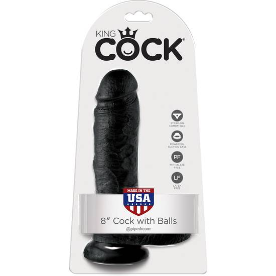 KING COCK PENE REALISTICO CON TESTICULOS 20,5 CM NEGRO - Dildos Juguetes Sexuales - Sex Shop ARTICULOS EROTICOS