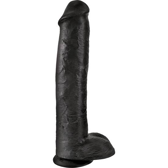 KING COCK  PENE REALÍSTICO CON TESTÍCULOS 38CM NEGRO - Pene Realistico Consolador - Sex Shop ARTICULOS EROTICOS