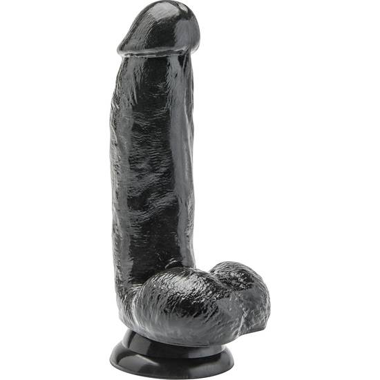 PENE 15CM CON TESTICULOS NEGRO - Consolador Penes Juguetes Sexuales - Sex Shop ARTICULOS EROTICOS