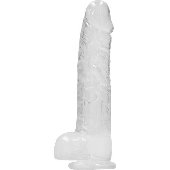 PENE REALISTICO CON TESTICULOS 18 CM - TRANSPARENTE - Pene Realistico Consolador - Sex Shop ARTICULOS EROTICOS