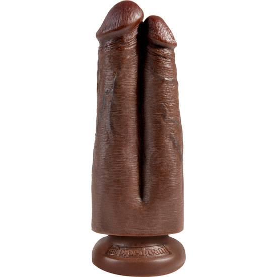 TWO COCKS ONE HOLE 20CM - MARRÓN - Consolador Penes Juguetes Sexuales - Sex Shop ARTICULOS EROTICOS
