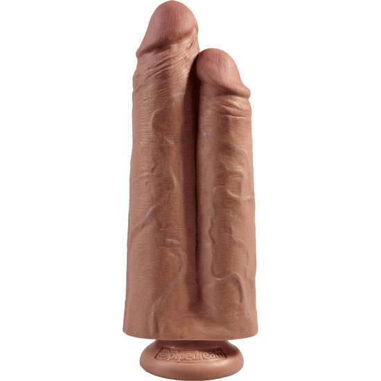 TWO COCKS ONE HOLE 25CM - CARAMELO - Consolador Penes Juguetes Sexuales - Sex Shop ARTICULOS EROTICOS