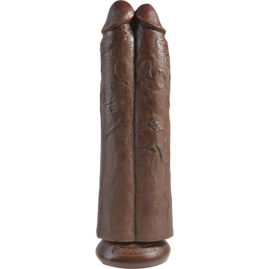 TWO COCKS ONE HOLE 30CM - MARRÓN - Consolador Penes Juguetes Sexuales - Sex Shop ARTICULOS EROTICOS