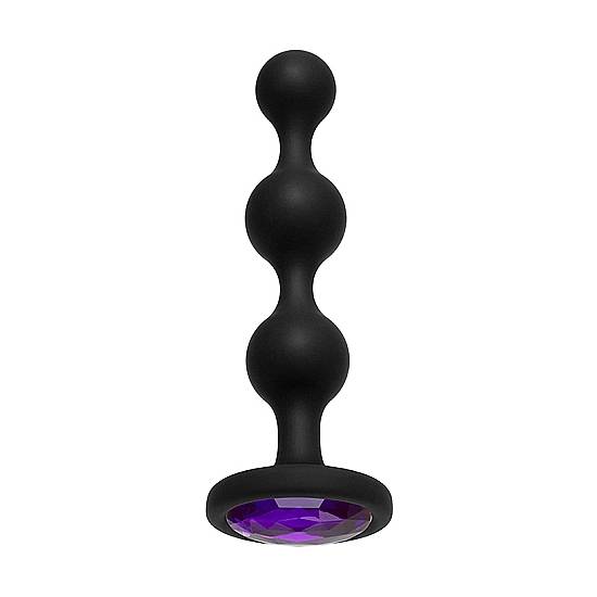 BOOTY BLING - PLUG ANAL DE SILICONA CON PERLA - MORADO - Juguetes Sexuales Anal con Perlas - Sex Shop ARTICULOS EROTICOS