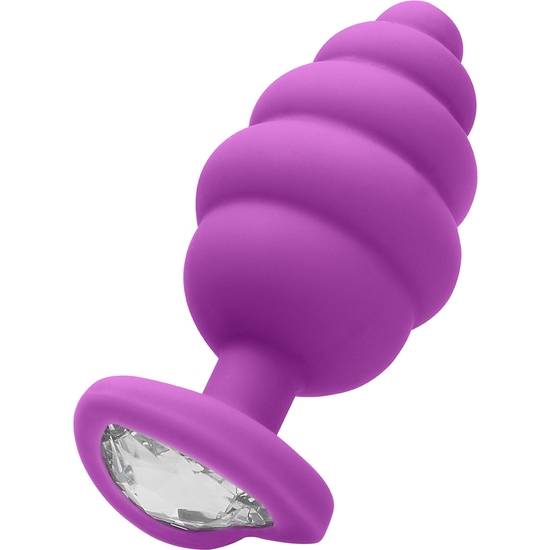 EXTRA LARGE RIBBED DIAMOND HEART PLUG - MORADO - Juguetes Sexuales Anales Anal - Sex Shop ARTICULOS EROTICOS