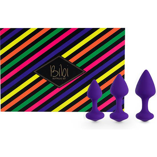 FEELZTOYS - BIBI KIT DE 3 PLUGS SILICONA - MORADO - Juguetes Sexuales  Anales Kits - Sex Shop ARTICULOS EROTICOS