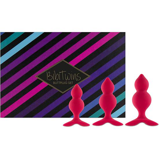 FEELZTOYS - BIBI TWIN SET DE 3 PLUGS ANALES - ROSA - Juguetes Sexuales  Anales Kits - Sex Shop ARTICULOS EROTICOS