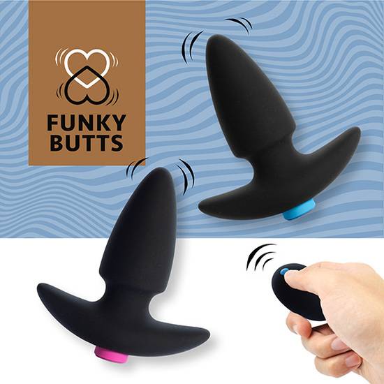 FEELZTOYS - JUEGO DE PLUGS ANALES FUNKYBUTTS PARA PAREJAS - Vibrador Pene Control remoto - Sex Shop ARTICULOS EROTICOS