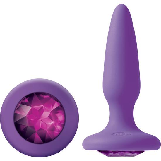 GLAMS MINI PLUG SILICONA CON GEMA - MORADO - Juguetes Sexuales Anales Anal - Sex Shop ARTICULOS EROTICOS