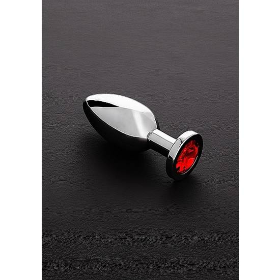 JEWELED BUTT PLUG ACERO INOX MEDIANO - ROJO - Juguetes Sexuales Anales Anal - Sex Shop ARTICULOS EROTICOS