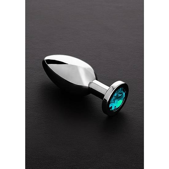 JEWELED PLUG METÁLICO GRANDE CON PERLA AZUL CLARO - Juguetes Sexuales Anales Anal - Sex Shop ARTICULOS EROTICOS