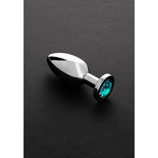 JEWELED PLUG METÁLICO MEDIANO CON PERLA AZUL CLARO - Juguetes Sexuales Anales Anal - Sex Shop ARTICULOS EROTICOS