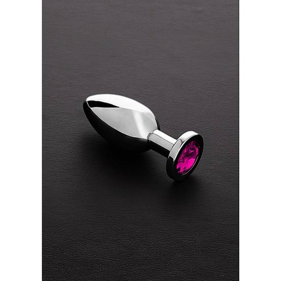 JEWELED PLUG METÁLICO MEDIANO CON PERLA ROSA - Juguetes Sexuales Anales Anal - Sex Shop ARTICULOS EROTICOS
