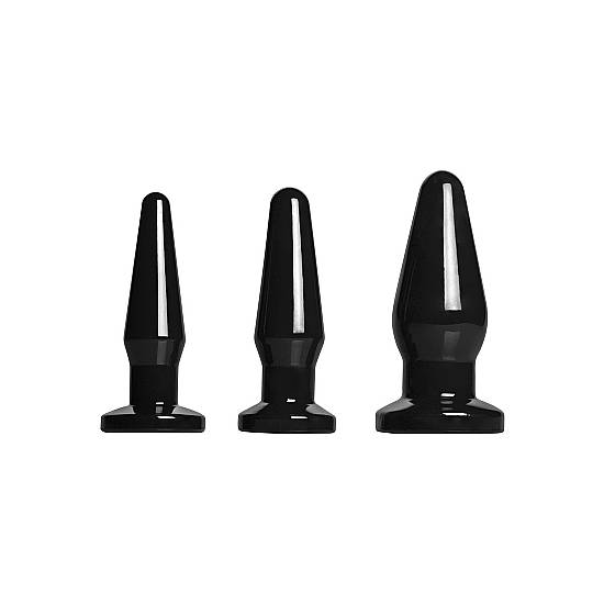 LEVEL UP - KIT DE 3 PLUGS NEGRO - Juguetes Sexuales  Anales Kits - Sex Shop ARTICULOS EROTICOS