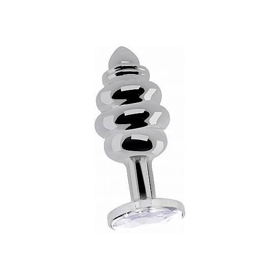 LOVE ESPIRAL PLUG TREBOL Y DIAMANTE 8 CM PLATA - Juguetes Sexuales Anales Anal - Sex Shop ARTICULOS EROTICOS