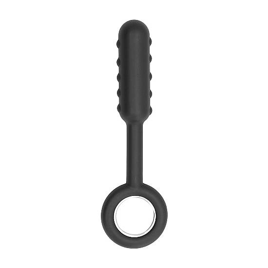 NO. 61 - DILDO ANAL CON ANILLOS DE METAL - NEGRO - Dildos Juguetes Sexuales - Sex Shop ARTICULOS EROTICOS