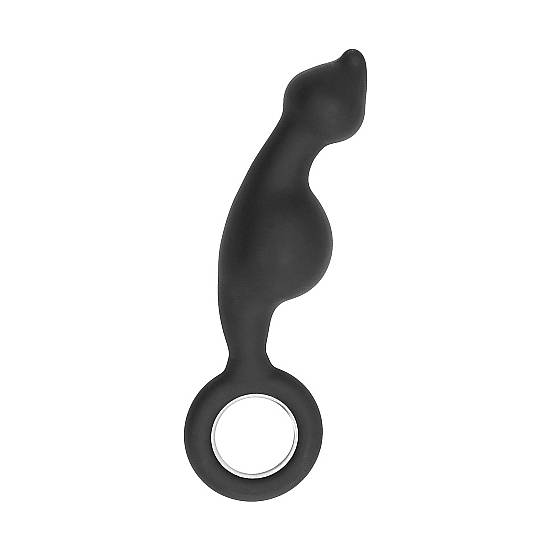 NO. 62 - DILDO ANAL CON ANILLOS DE METAL - NEGRO - Dildos Juguetes Sexuales - Sex Shop ARTICULOS EROTICOS