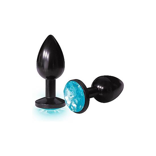 PLUG ACERO INOX ANODIZADO CON PERLA DE COLOR TURQUESA - Juguetes Sexuales Anales Anal - Sex Shop ARTICULOS EROTICOS