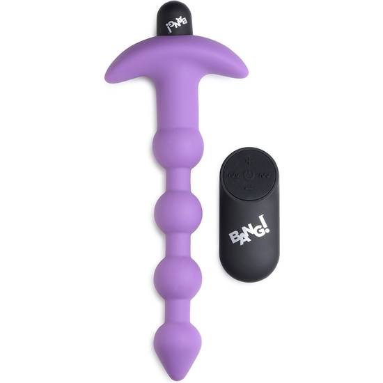 PLUG ANAL DE SILICONA CON BOLAS Y VIBRACIÓN - MORADO - Juguetes Sexuales Bolas Anales - Sex Shop ARTICULOS EROTICOS