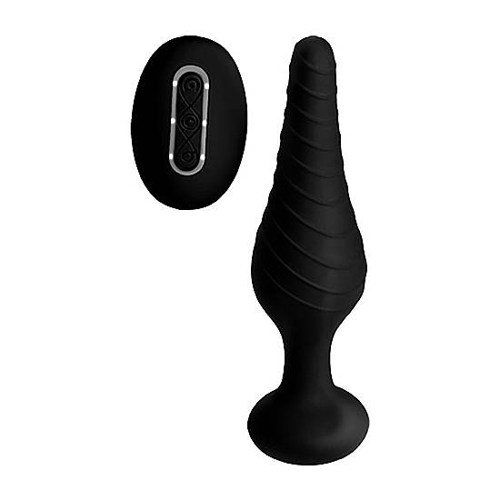 PLUG ANAL DE SILICONA CON MANDO - NEGRO - Juguetes Sexuales Anal Vibrador - Sex Shop ARTICULOS EROTICOS