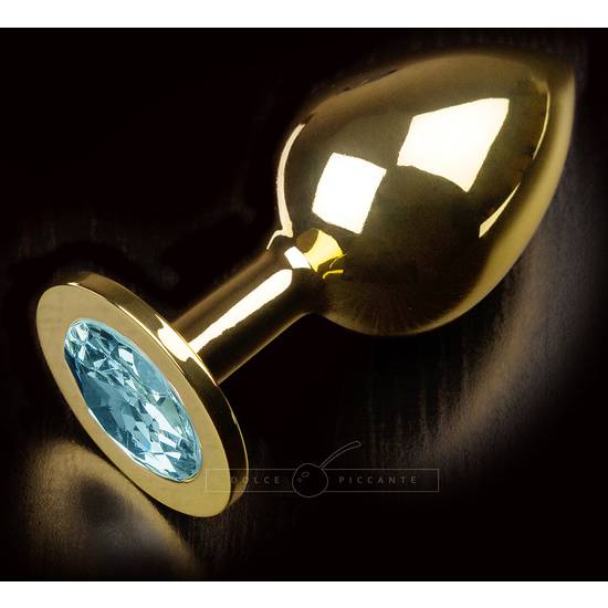 PLUG ANAL JEWELLERY LARGE ORO / TURQUESA - Juguetes Sexuales Anales Anal - Sex Shop ARTICULOS EROTICOS