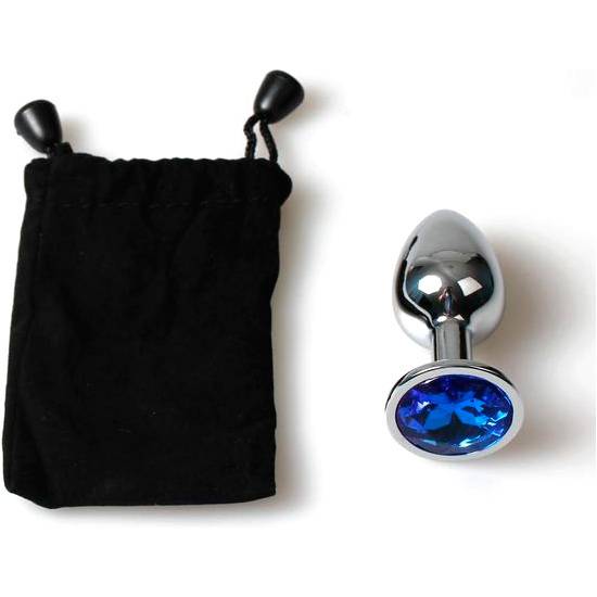 PLUG ANAL METAL PEQUEÑO AZUL CON BOLSA - Juguetes Sexuales Anales Anal - Sex Shop ARTICULOS EROTICOS