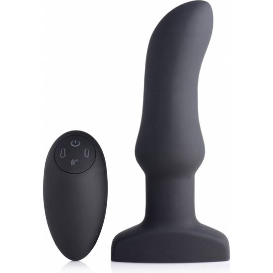 PLUG CURVADO INFLABLE DE SILICONA CON VIBRACIÓN DE 10X - Juguetes Sexuales Anal Vibrador - Sex Shop ARTICULOS EROTICOS